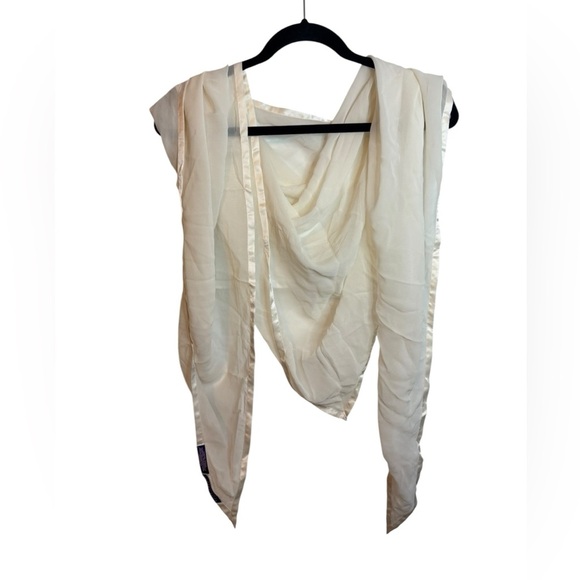 Ralph Lauren Purple Label White Sheer Silk Scarf Wrap - Picture 1 of 4